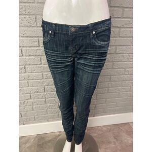 Decko Woman’s Low Rise Beaded/ Rhinestone Blue Jean Size 14